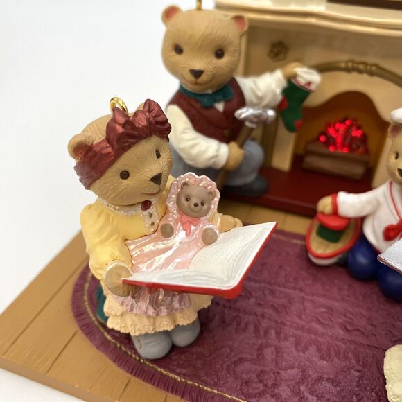 1993 Hallmark Keepsake Ornaments The Bearingers Fireplace Complete Set WORKING - Picture 4 of 10